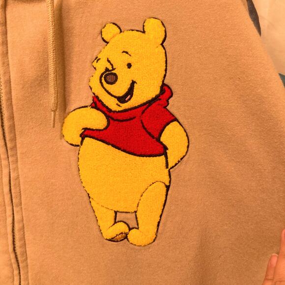 Disney's Winnie the Pooh Embroidered Patches Full-Zip Hoodie Size XXL - Picture 8 of 11